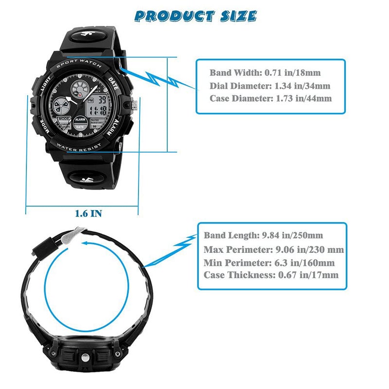 PASNEW Kids Watch,LED 50M Waterproof Alarm Calendar Outdoors Watch,Sports Waterproof Watch for Boys,Watches with Luminous Dials - Image 5
